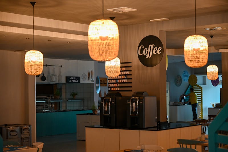 Pizza Ranch restaurant interior with warm lighting and welcoming atmosphere